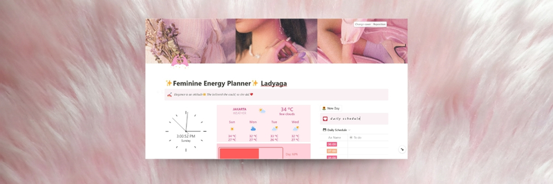 Highlight image for Feminine Energy Daily Planner Notion Template