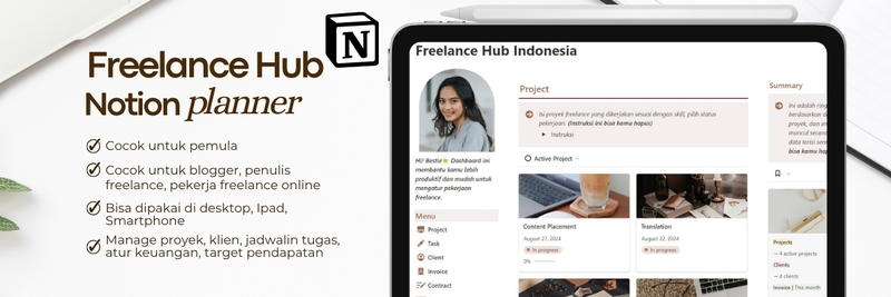 Freelance Hub Notion Template Planner: Atur Kerjaan Freelance