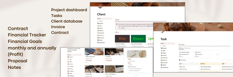 Highlight image 2 for Freelance Hub Notion Template Planner: Atur Kerjaan Freelance