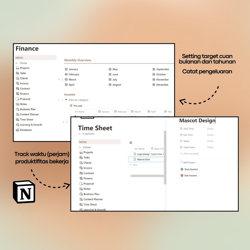 Highlight image for Template Notion Ultimate Freelance Dashboard | Management Tools