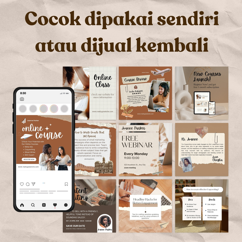 Highlight image for 100 Template Instagram Post untuk Copywriting Mentor | PLR (Boleh Modifikasi dan Dijual Kembali)