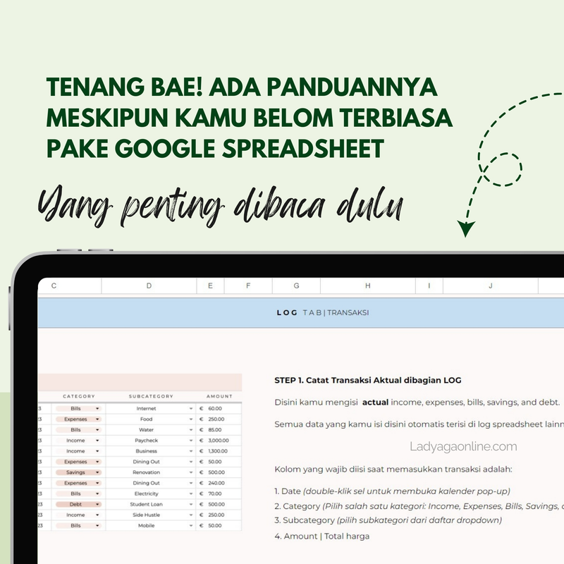 Highlight image for Template Spreadsheet Atur Keuangan Bulanan Rumah Tangga | Single | Monthly Budget