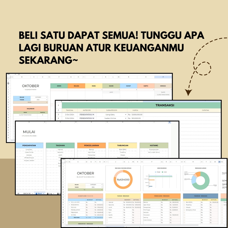 Highlight image for Template Spreadsheet Atur Keuangan Mahasiswa | Monthly Budget Tracker