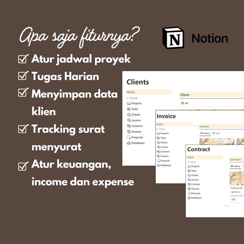 Highlight image for Template Notion Freelancer Hub Starter | Project Management