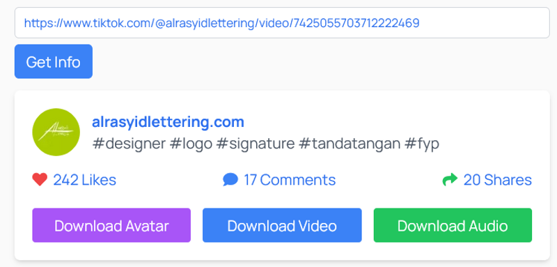 Highlight image 1 for TikTok Info Extractor + Open Source - Plugin WordPress