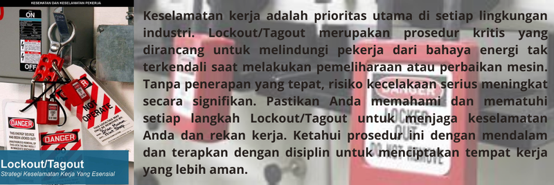 LOCKOUT/TAGOUT - STRATEGI KESELAMATAN KERJA YANG ESENSIAL