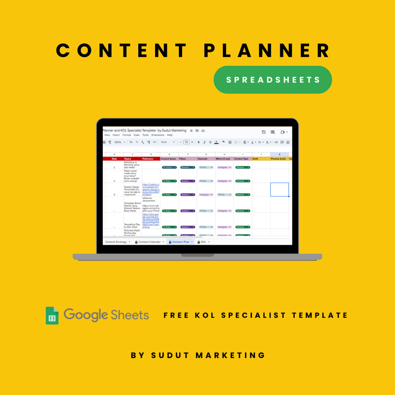 Highlight image 1 for SOCMED CONTENT PLAN | Spreadsheet | FREE KOL Specialist Template