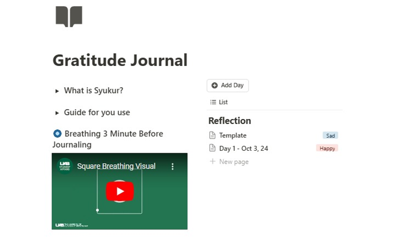 Highlight image for Jadikan hidupmu tenang dengan Jurnal Sabar & Syukur | Notion Template