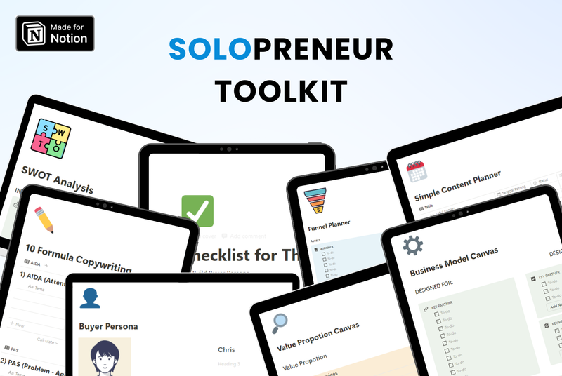 Highlight image 1 for Solopreneur Toolkit | Notion Template