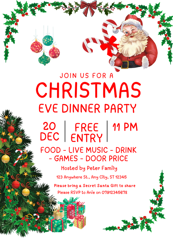 Highlight image for Personalized Christmas Party Invitations - Canva Templates