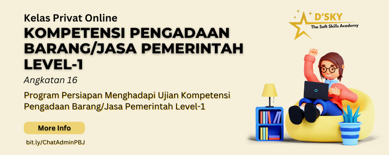 Highlight image for BIMBEL PENGADAAN BARANG/JASA PEMERINTAH LEVEL-1 ANGKATAN 16