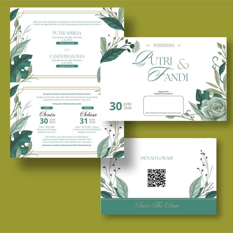Highlight image for Template Undangan Pernikahan Digital A4 – Desain Premium & Siap Cetak