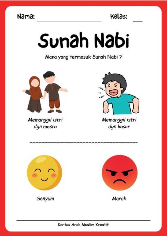 Highlight image 2 for Printable Worksheet Anak Islami