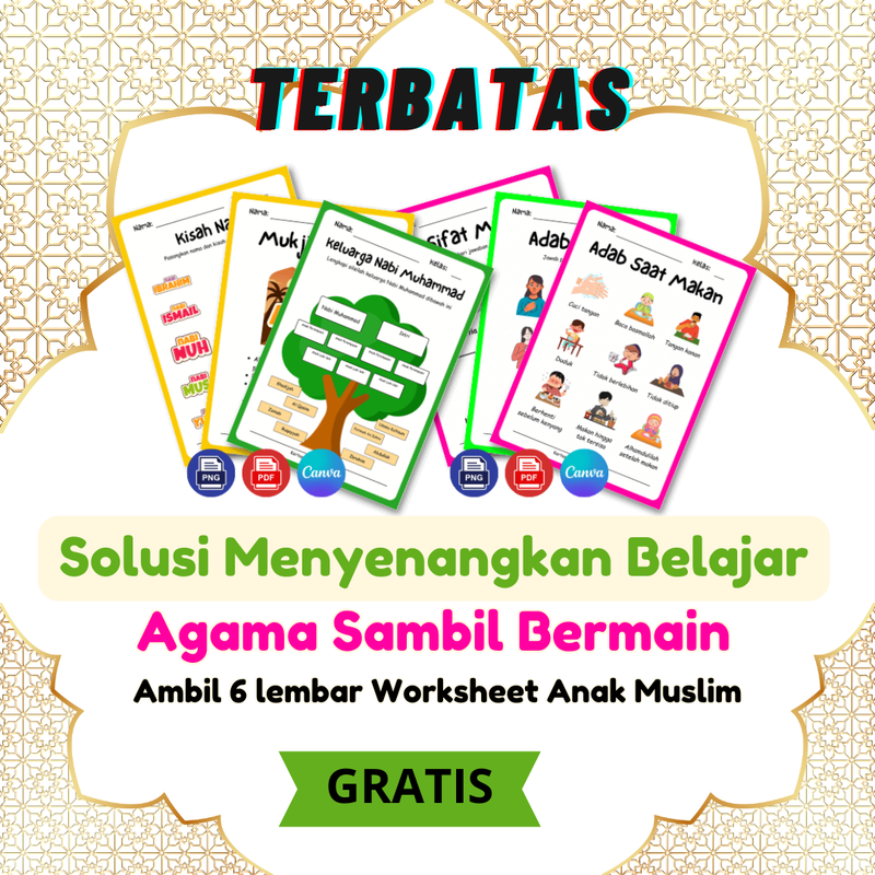 Highlight image for Worksheet Anak Islami Gratis