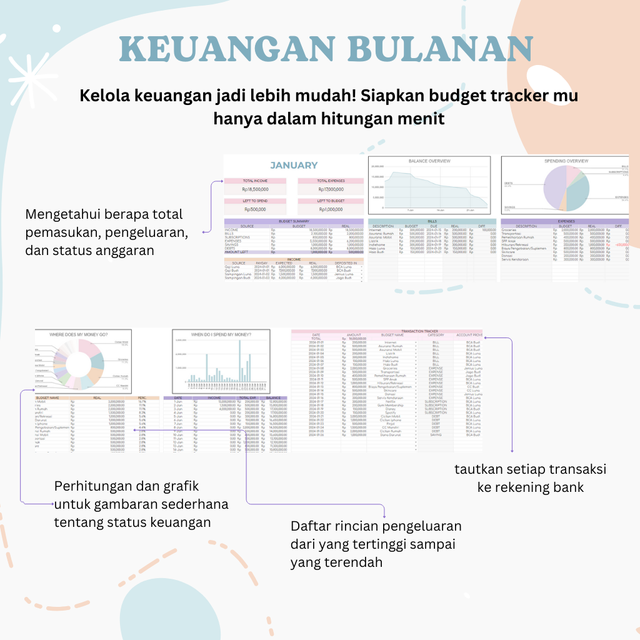 Mengelola keuangan bulanan selama 12 bulan