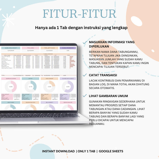 Fitur di Savings Tracker 