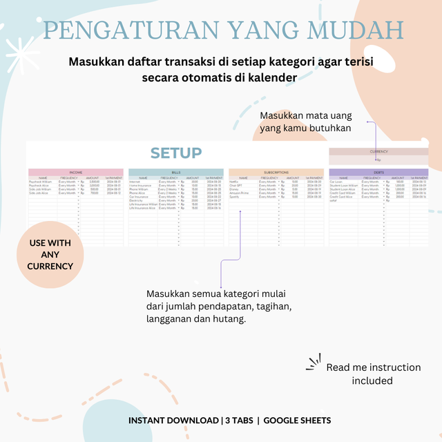 Image 0 for Apa Saja Yang Ada di Template Bill Calendar ini?