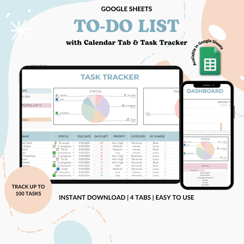Highlight image for Template Google Sheet To-Do List: Bantu kamu tetap produktif dan terorganisir setiap hari! ✅✨