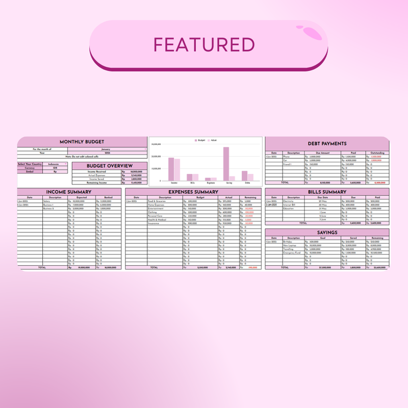 Highlight image 2 for Lifetime Access Financial Tracker with Any Currency