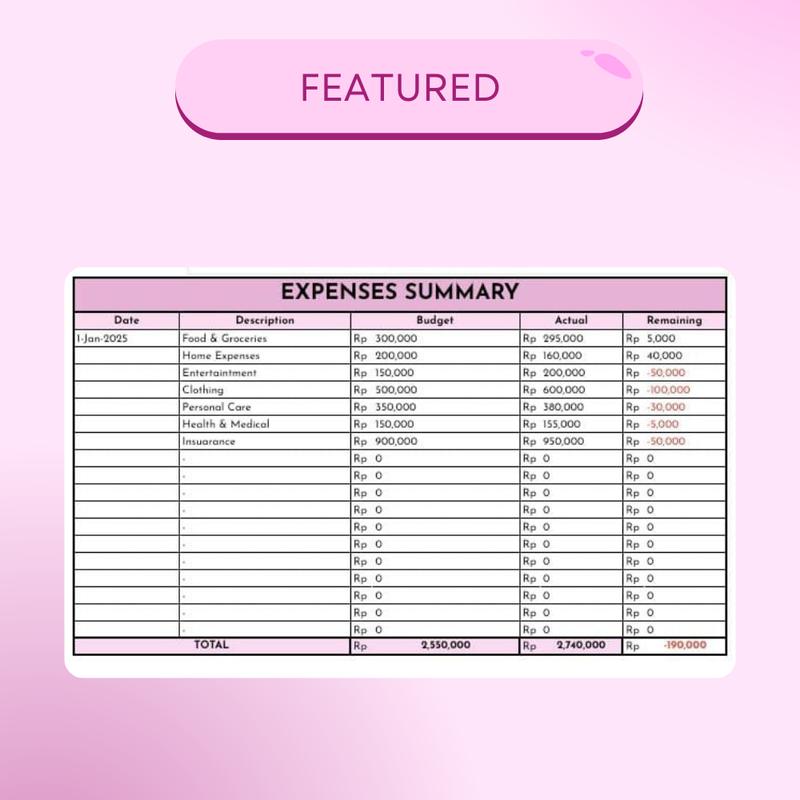Highlight image 4 for Lifetime Access Financial Tracker with Any Currency