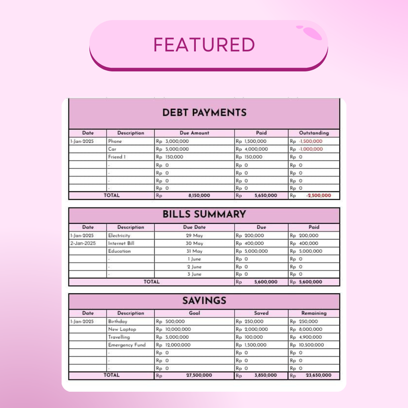 Highlight image 5 for Lifetime Access Financial Tracker with Any Currency