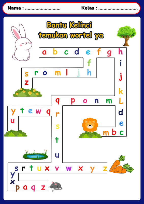 Highlight image for Worksheet mengenal huruf untuk anak