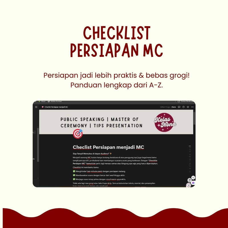 Highlight image 1 for Checklist Persiapan MC Pemula