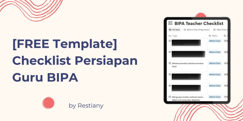 Highlight image for [FREE TEMPLATE] BIPA Teacher Checklist