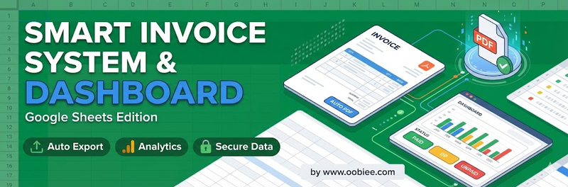 Highlight image for Smart Invoice System & Dashboard with PDF Export - Google Sheets Template