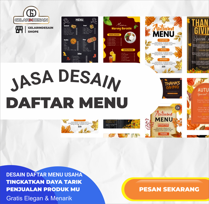 Highlight image for Jasa Desain Daftar Menu GelarInDesain