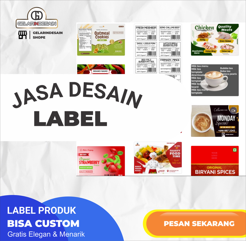 Highlight image 1 for Jasa Desain Label & Stiker Produk GelarInDesain