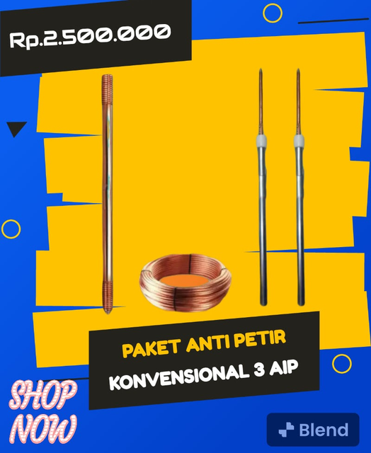 Image for 2. Paket Promo Penangkal Petir Konvensional 3Aip 👇