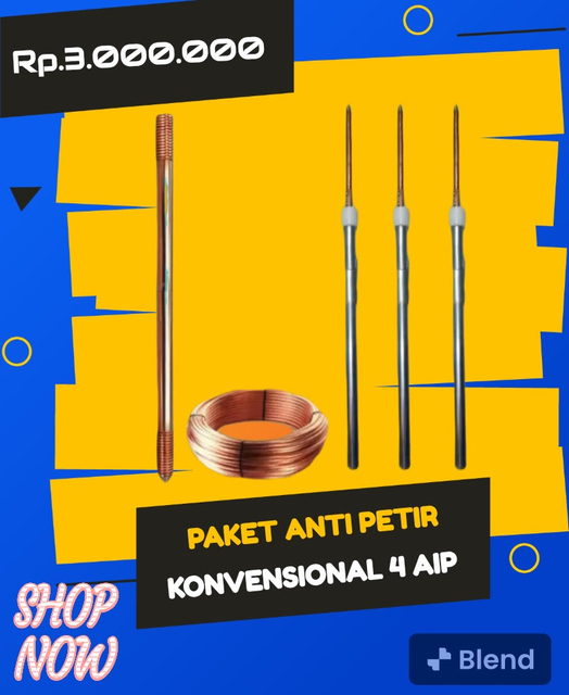 Image for 3. Paket Promo Penangkal Petir Konvensional 4Aip 👇