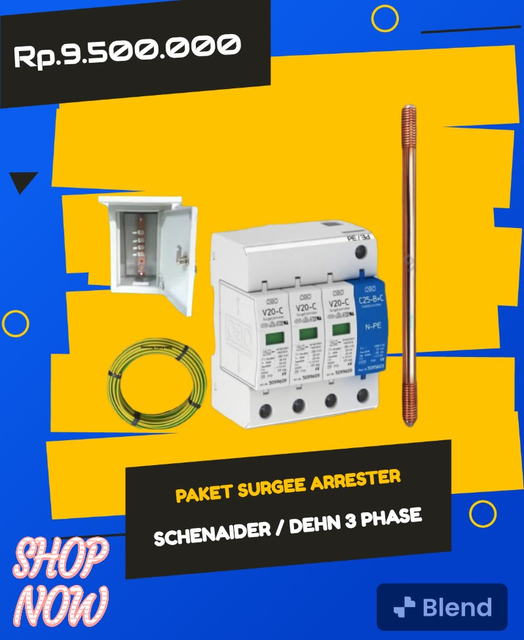 Image for 1 Unit Paket Pemasangan Surge Arrester Listrik “SCHENEIDER” ( 3 Phase ) 60KA