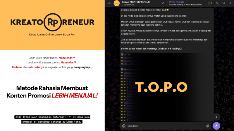 Kreatorpreneur - Kelas Online di Telegram