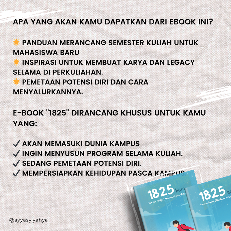 Highlight image for eBook Inspirasi & Pengembangan Diri "1825 Hari: Catatan Akademisi, Aktivis & Pebisnis"