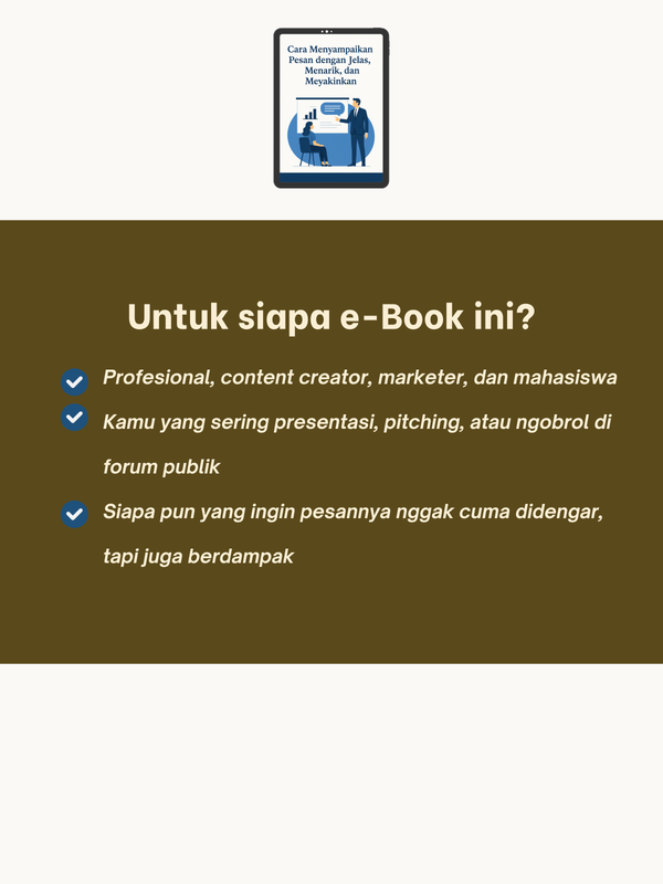 Highlight image for 🗣️ eBook Eksklusif: Cara Menyampaikan Pesan dengan Jelas, Menarik, dan Meyakinkan