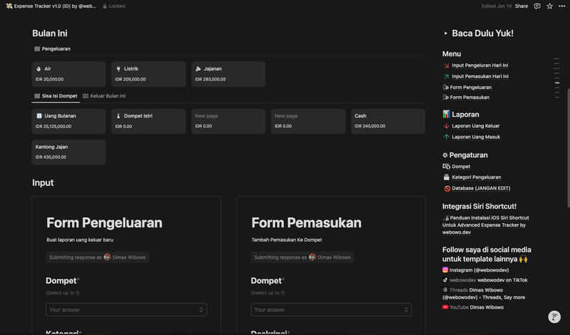 Highlight image 1 for Template Notion Kelola Keuangan Personal - Advanced Expense Tracker v1