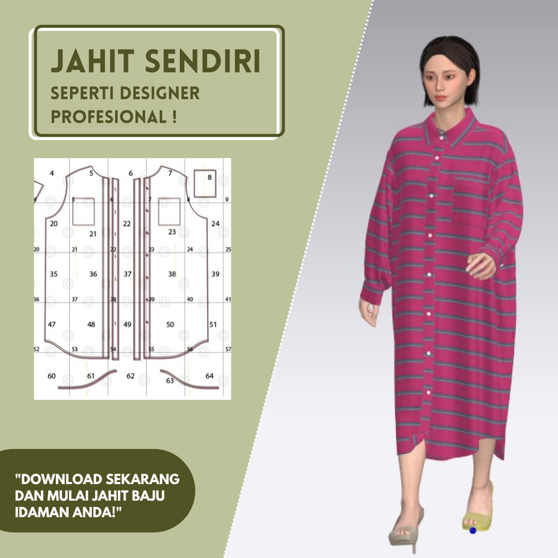 Highlight image for Pola Baju Wanita Long dress kekinian elegant cantik #2507