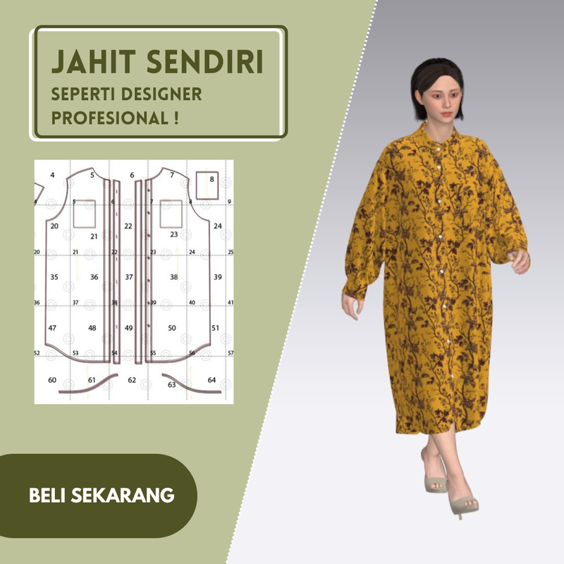 Highlight image for Pola Baju Wanita Long dress kekinian elegant cantik #2507