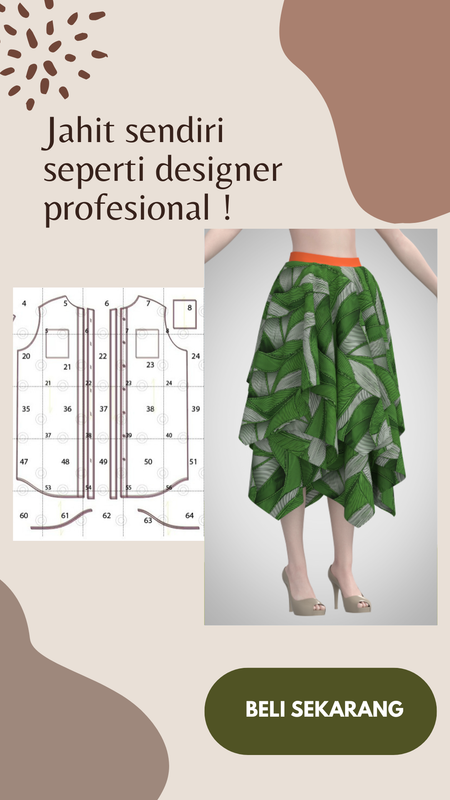 Highlight image for Pola Skirt rok Wanita rumbai #2508