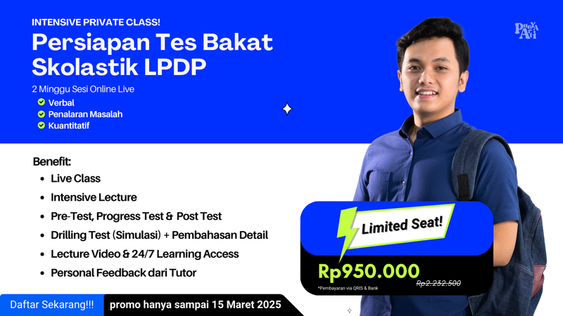 Highlight image for Intensive Private Class! Persiapan Tes Bakat Skolastik LPDP