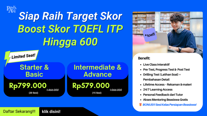 Highlight image for TOEFL ITP Intermediate & Advance - Kelas Reguler