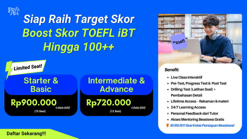 Highlight image for TOEFL iBT Intermediate & Advance - Kelas Reguler