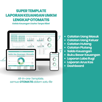 image for [ST-003] Template Otomatis Laporan Keuangan UMKM: Arus Kas, Laba Rugi, Hutang Piutang, Saldo Keuangan, Dashboard button