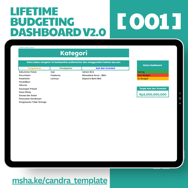 Highlight image 3 for [001] Lifetime Personal Money Budgeting Dasboard & Assets Investment Tracker - Google Sheets Template by @Daily_Supports