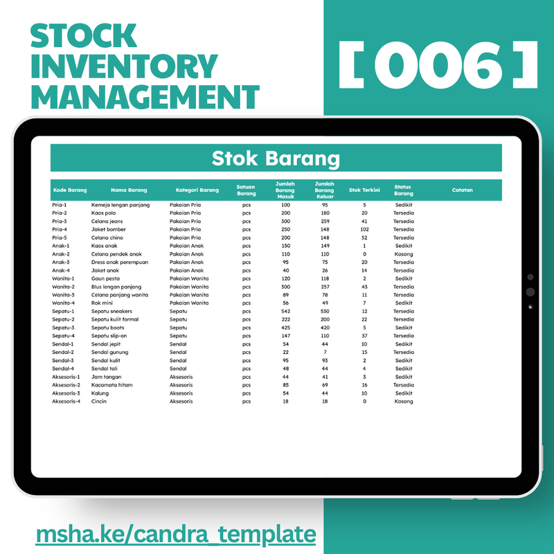 Highlight image for [006] Stock Inventory Management Google Sheets Template by @Daily_Supports