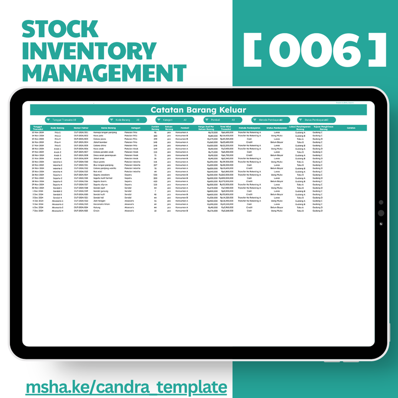 Highlight image for [006] Stock Inventory Management Google Sheets Template by @Daily_Supports