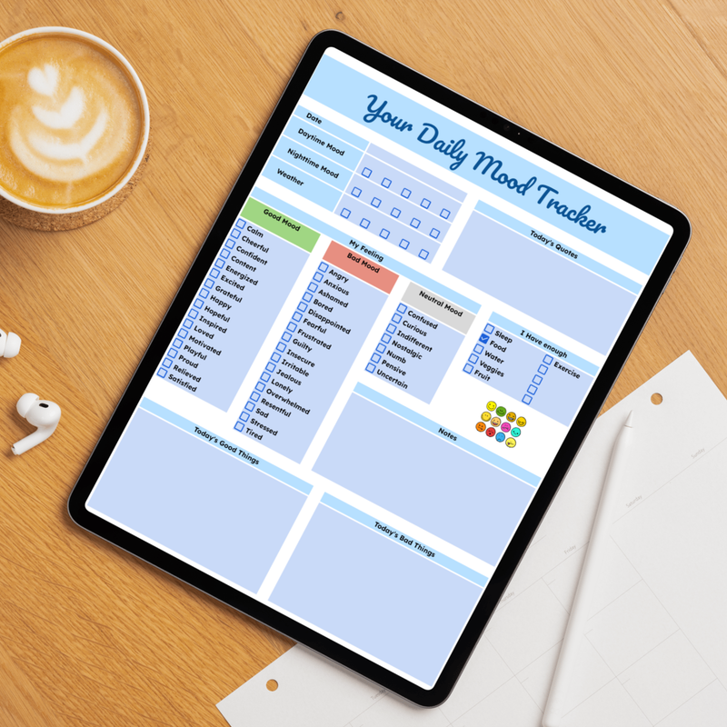 Highlight image for [009] Daily Mood Tracker - Google Sheets Template by @Daily_Supports