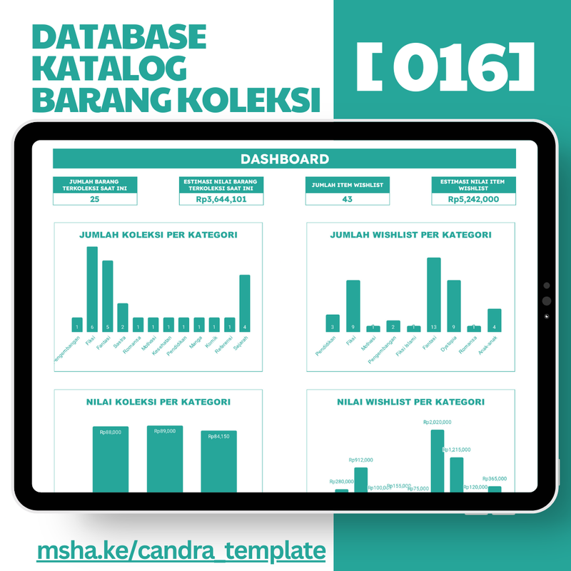 Highlight image 2 for [016] Database Katalog Barang Koleksi - Google Sheets Template by @Daily_Supports